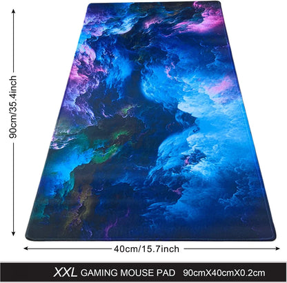 35.4X15.7 Gaming Mouse Pad for Rubber Base Blue Space Large Mouse Pad & Computer Non-Slip Professional Gaming Mouse Mat-90X40 Qicaiyun08