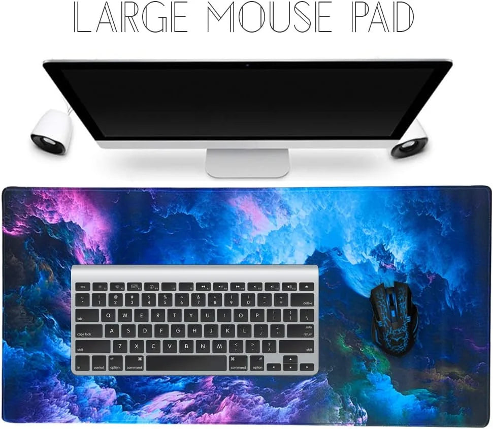 35.4X15.7 Gaming Mouse Pad for Rubber Base Blue Space Large Mouse Pad & Computer Non-Slip Professional Gaming Mouse Mat-90X40 Qicaiyun08