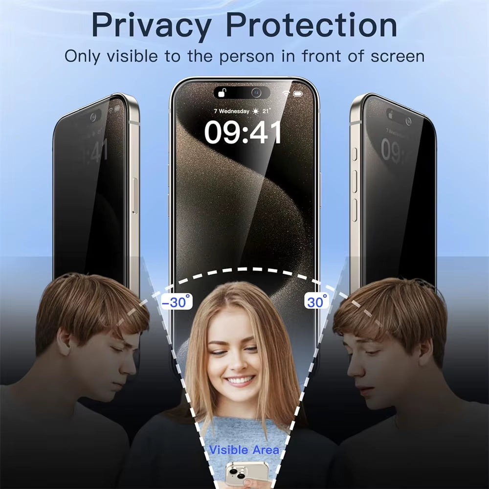 Privacy Screen Protector for Iphone 17 Pro Max Anti-Spy Glass for Iphone 16 15 14 13 12 11 Pro Max Privacy Film Iphone 17 Pro