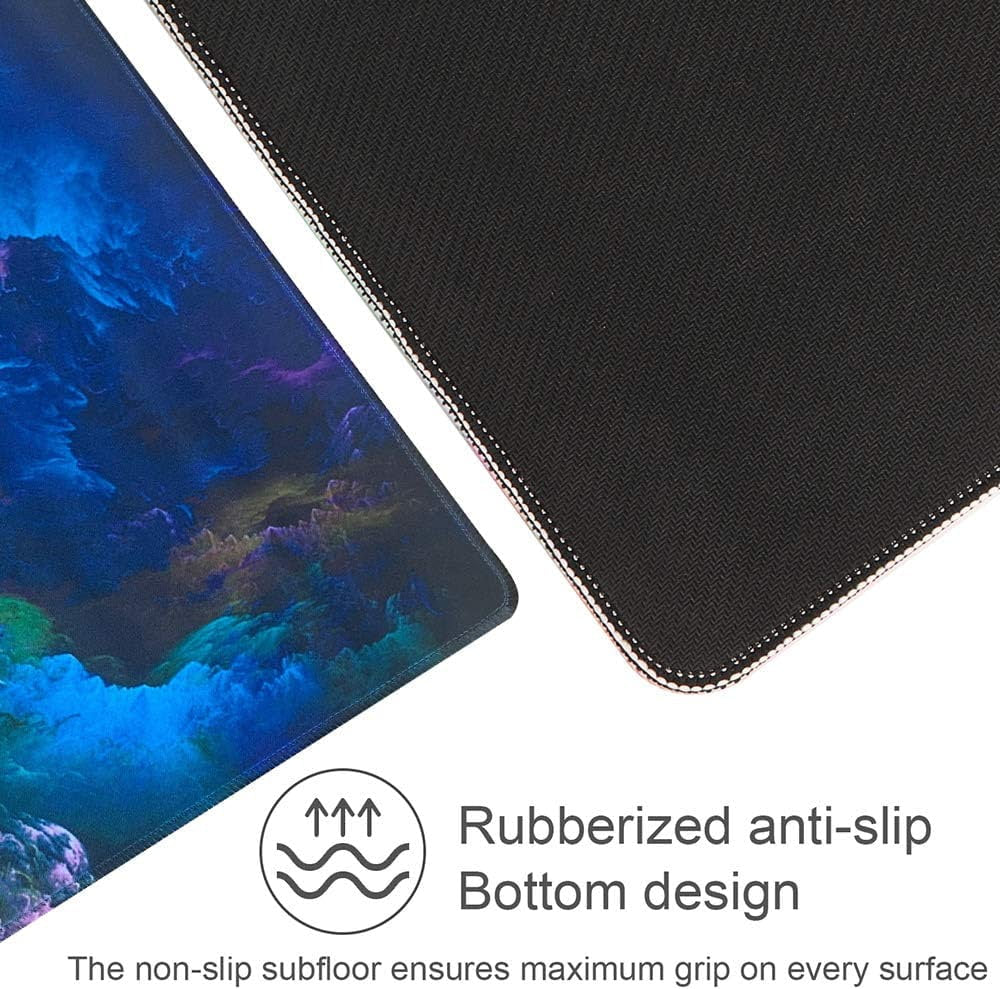 35.4X15.7 Gaming Mouse Pad for Rubber Base Blue Space Large Mouse Pad & Computer Non-Slip Professional Gaming Mouse Mat-90X40 Qicaiyun08