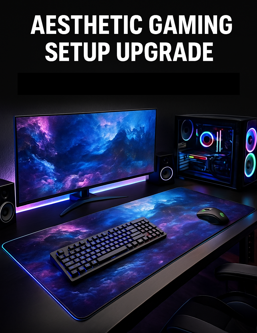 35.4X15.7 Gaming Mouse Pad for Rubber Base Blue Space Large Mouse Pad & Computer Non-Slip Professional Gaming Mouse Mat-90X40 Qicaiyun08