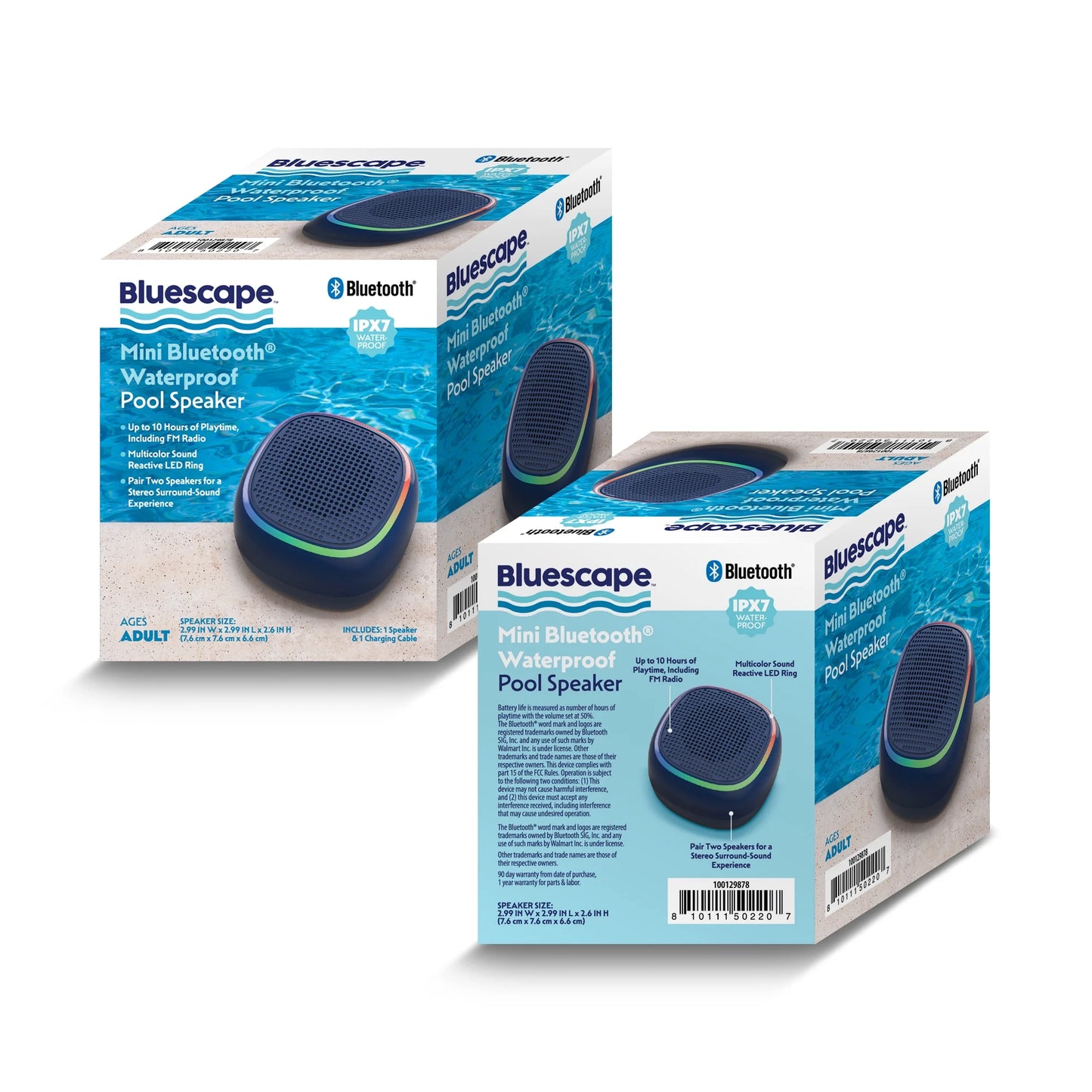 Mini Portable Bluetooth Speaker, IPX7 Waterproof Wireless Speaker, Black with LED Lights