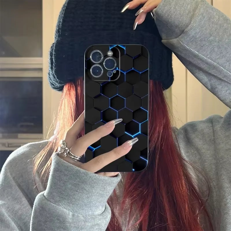 Car Carbon Fibre Phone Case for Iphone 17 Air 17Pro 16Pro 15Promax 14Pro Iphone 12 Pro 15 plus 13 Pro MAX MINI Black Covers