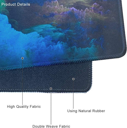 35.4X15.7 Gaming Mouse Pad for Rubber Base Blue Space Large Mouse Pad & Computer Non-Slip Professional Gaming Mouse Mat-90X40 Qicaiyun08